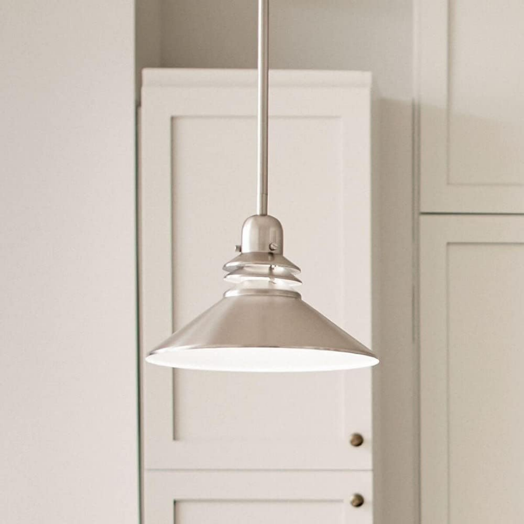 Lámpara Colgante Campana Acero Inoxidable Cepillado - Diseño Moderno Minimalista