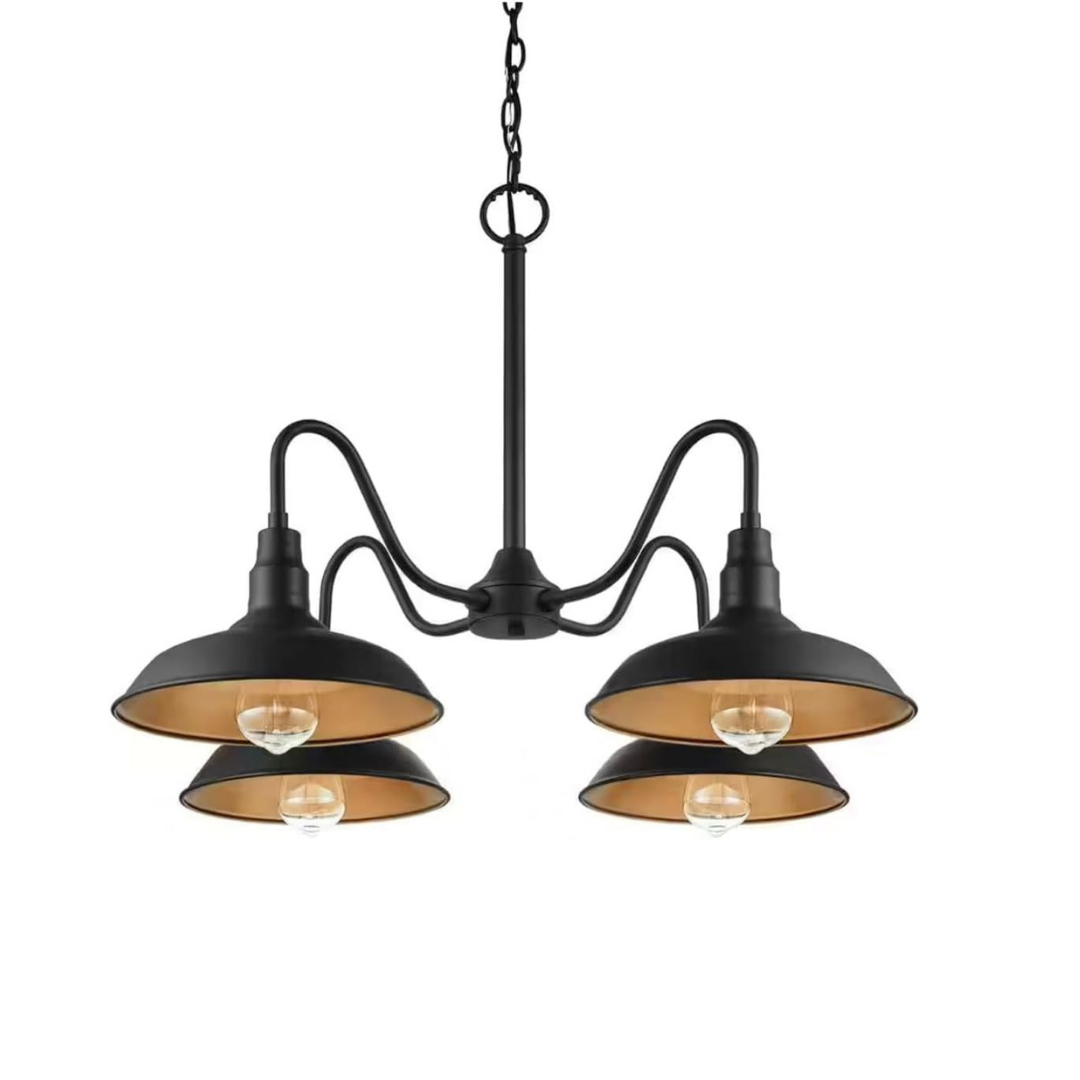 Lámpara Colgante en Níquel con Vidrio Transparente 4 Luces E12 - Farol Moderno para Interior