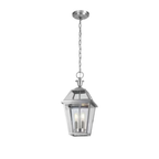 Lámpara Colgante Exterior Acero Inoxidable Farol con Cadena 2 Luces 120W
