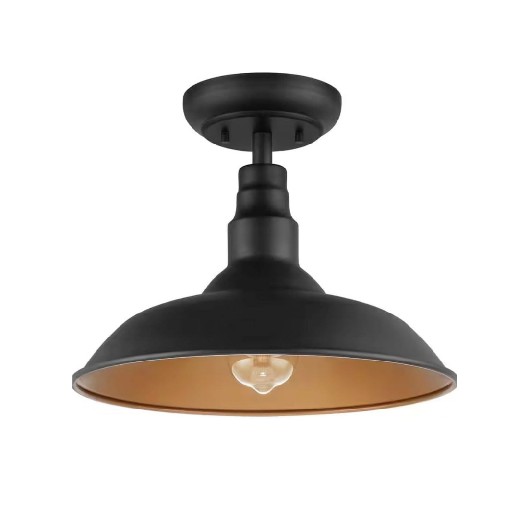 Lámpara de Techo Exterior Negro Mate Resistente al Agua 1 Luz E27 100W