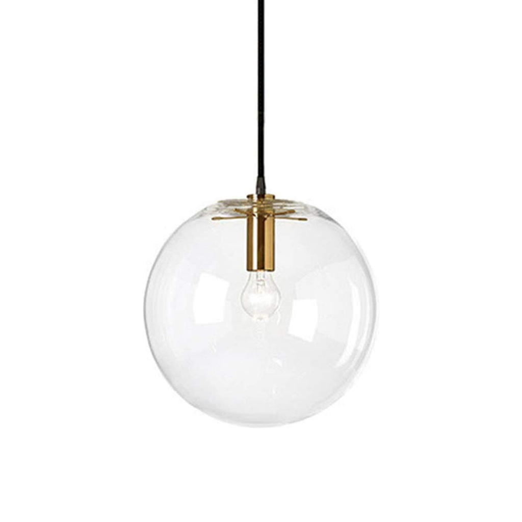 Lámpara Colgante Esfera de Cristal Blanco Transparente 1 Luz LED E27 60W Interior