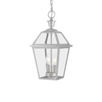 Lámpara Colgante Exterior Acero Inoxidable Farol con Cadena 2 Luces 120W