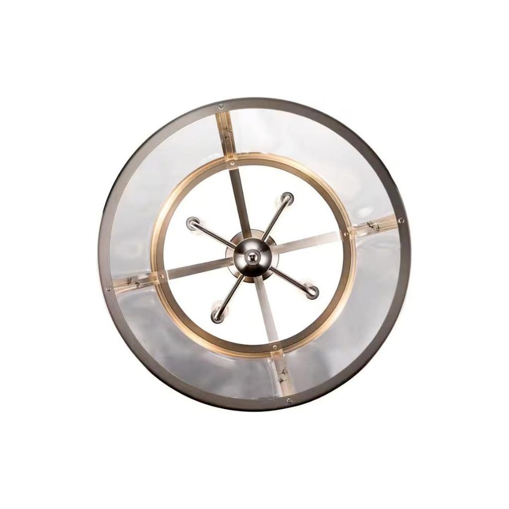 Lámpara Colgante Níquel con Campana de Vidrio Transparente 4 Luces E12 240W Interior Atenuable