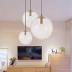 Lámpara Colgante Esfera de Cristal Blanco Transparente 1 Luz LED E27 60W Interior
