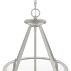 Lámpara Colgante Níquel con Campana de Vidrio Transparente 4 Luces E12 240W Interior Atenuable