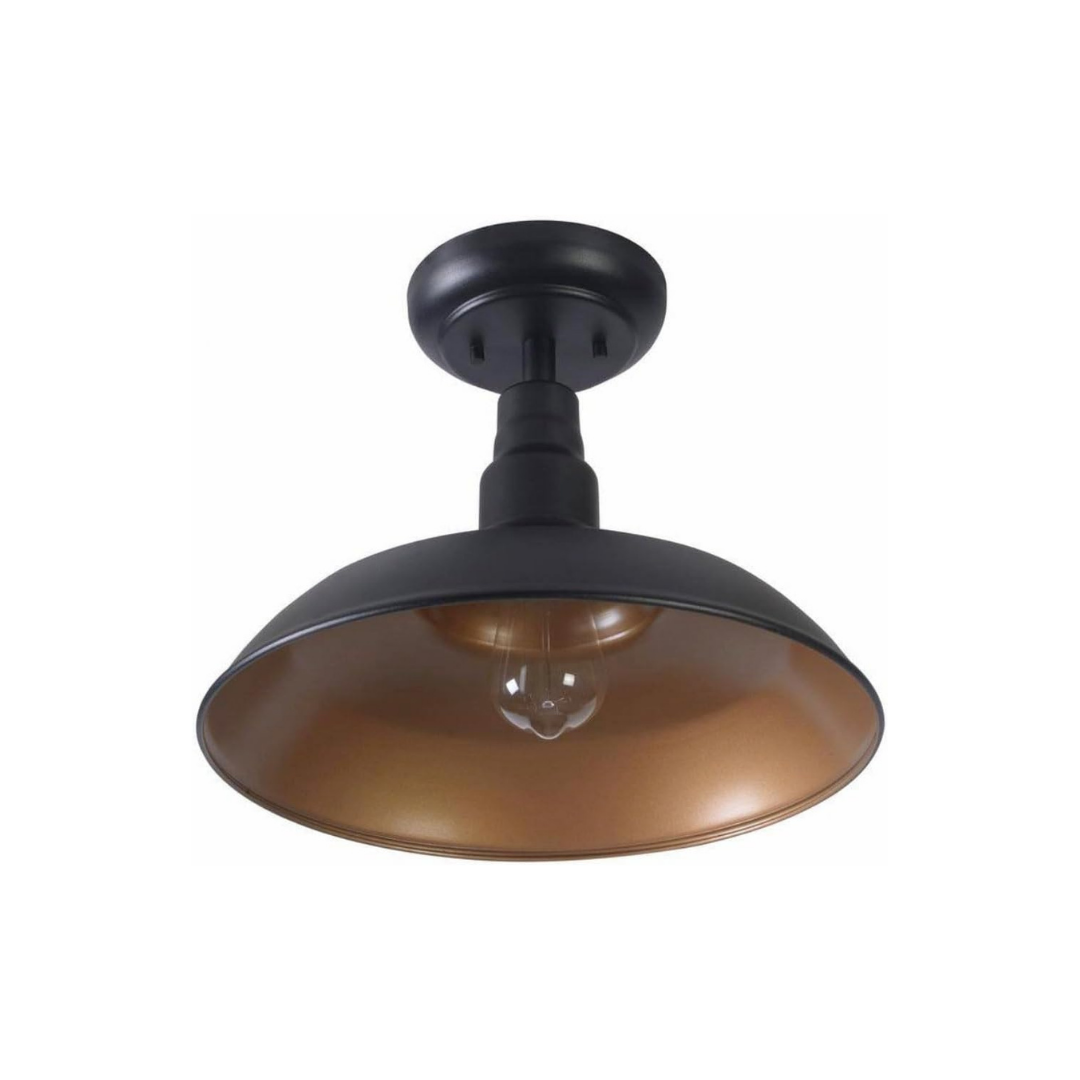 Lámpara de Techo Exterior Negro Mate Resistente al Agua 1 Luz E27 100W